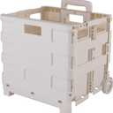 Simplify Large Tote & Go Collapsible Utility Cart | Dimensions: 16.5"x 14.6"x 15.8" | Portable | Collapses |77 Pound Capacity | Durable | White