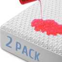 2 Pack Full Size 100% Waterproof Mattress Protector, Premium Viscose Made from Bamboo 3D Air Fabric Mattress Pad Cover Ultra Soft Breathable, Noiseless Washable, 8"-21" Deep Pocket 