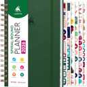 Clever Fox Dated Planner with Tabs 2026  Weekly & Monthly Spiral Planner with Habit Tracker for Goal Setting & Time Management (Forest Green)