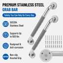 Grab Bars for Bathtub and Shower,18 Inch 2 Pack Silicone Grip Shower Handle | SUS 304 Stainless Steel,Wall Mounted Shower Grab Bars,ADA Compilant,Suitable for Seniors,Handicap,Pregnant & Kids