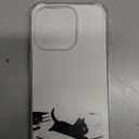 Black Cat and Books Case Compatible with iPhone 15 Pro, Cute Black Cat Case for iPhone 15 Pro, Cool TPU Bumper Phone Case Cover