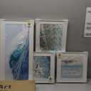 Framed Coastal Wall Art for Living Room, 4 Piece Beach Surf Ocean Artwork for Walls, Large Starfish Reed Seascape Pictures Prints, Beach Coastal Summer Wall Decor for Bedroom Bathroom, Overall 36"x24"