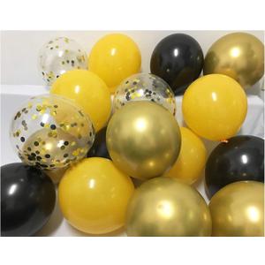 Black Yellow Gold Balloons - Bee day Party Balloons for Baby Shower Birthday Gender Reveal Graduation Decorations 12inch 60packs