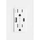 USB Wall Outlet, 65W GaN 6.0A USB Outlet Receptacles with 2 USB Ports,15 Amp Tamper-Resistant Electrical Outlet with 1 Type A&1 Type C,Screwless Wall Plate Included,UL Listed