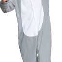 Dodheah Rhinoceros Cosplay Adult Onesie Halloween Costumes Pajamas Animal Jumpsuit Sleepwear Loungewear (X-Large, Grey)