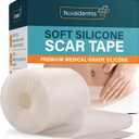 NUVADERMIS Clear Silicone Scar Tape for Surgical Scars - 120" x 1.5" Roll - Extra Long Scar Sheets for C-Section, Tummy Tuck, Keloid, and Surgical Scars - Reusable Medical Grade Silicone Scar Tape