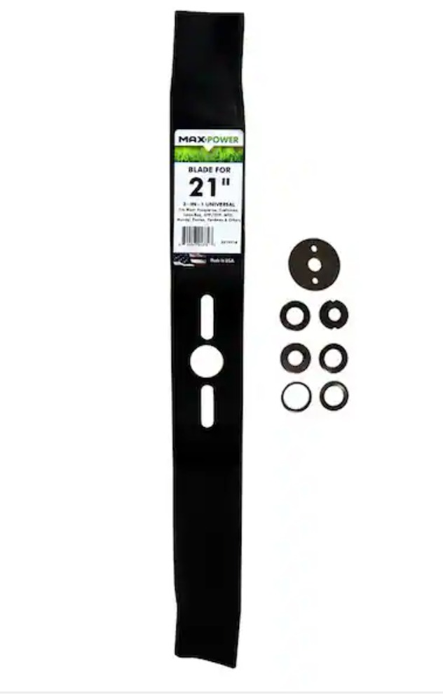 Maxpower 331951B Universal 3-N-1 Blade for 21 in. Cut Mower, black