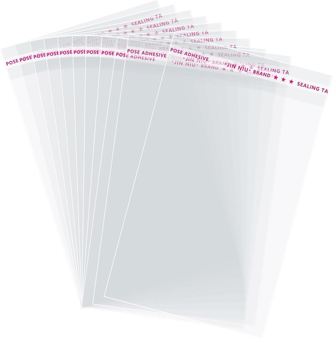 7x10 Inch Cellophane Treat Bags, Self Sealing Clear Bakery Bags for Cookies, Brownies, Pastries, Candy and Party Favor Food Gifts 200 Pcs