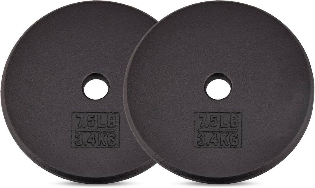 Yes4All Standard 1" Cast Iron Weight Plate - Ideal for Strength Training - Multiple Weight: 5LB to 25LB (Single & Set of 4) (1-Inch Center)
