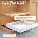 Seinloes 4 Pack Expandable Pull Out Cabinet Organizer 21"Deep With Raising Pad for Framed Cabinets,Upgrade 3 Slide Rails Slide Out Drawers,No Drill Roll Out Shelves,Adjustable Width 15.1"-26.3" White
