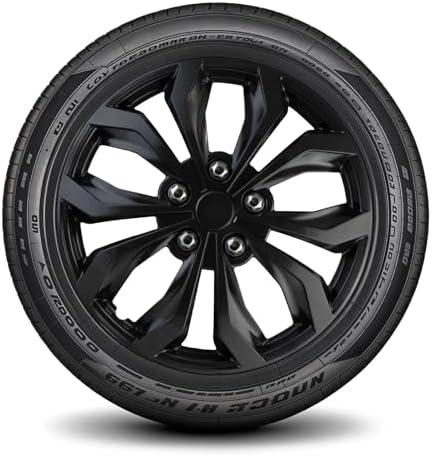 LYDS Spyder GM Gunmetal Gray Universal 15 inch Premium ABS Hubcap Wheel Cover Replacement Set of 4 - GWC-15GM-B(ring holders broken)