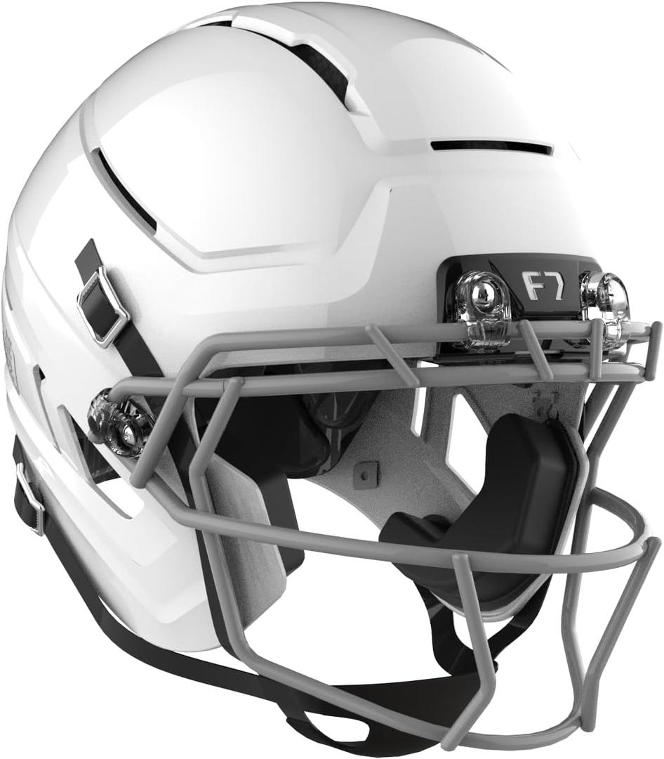 Schutt F7 AiR Youth Football Helmet (Virginia Tech 5-Star Helmet), MEdium, Molded Gloss White
