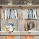 Hanging Closet Rod Adjustable Width Height Closet Rods For Hanging Clothes Black Closet Extender Hanging Rod Clothes Space-Saving Hanging Bar Organizer