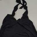 Women's Deep V Neck Halter Tie Back Tank Top Sleeveless Slim Fitted Summer Crop Top, Size: M