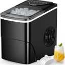 Totnz Countertop Ice Maker Machine, 26lbs in 24Hrs, 9 Ice Cubes Ready in 6 Mins, Auto-Cleaning Portable Ice Maker with Basket and Scoop, for Home/Kitchen/Camping/RV (Black-im01)