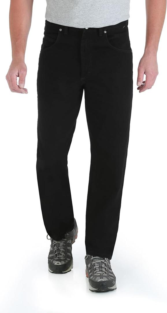 LOGEOL Big Rugged Wear Stretch Jean, Size 32, Black 