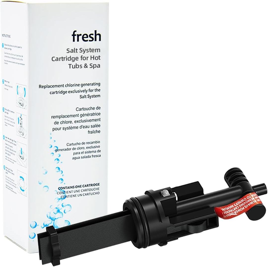 Salt Water chlorination System Cartridge Replacement for Spas & Hot Tubs/Hot Spring Highlife/Limelight,Chlorine-Generating Filter for Gentle,Soft Fresh Water to Helps Combat Dry Eyes&Itchy Skin,1Pack (Black)