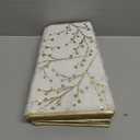 25'' Christmas Tree Collar, White Christmas Tree Ring for Artificial Trees, Faux Fur Plush Trees Collar Farmhouse Rustic Tree's Base Cover with Gold Berry Branch Pattern for Holiday Home Indoor Decor