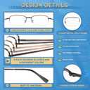 NOVIVON 1.5 Metal Reading Glasses Men - Durable Readers with Blue Light Filtering - Clear Vision
