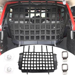 Pet Net Safety Dog Barrier for 2007-2025 Jeep Wrangler JK JL 4 Door Accessories, Behind Rear Seat Pet Dog Covers Trunk Cargo Isolation Liner Net for Jeep Wrangler
