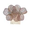 Women's Decorative Petal-Shape Silhouette Flower Hair Clips, Side Combs, and Wedding Head Pieces for Bride, Party, Prom (KC)