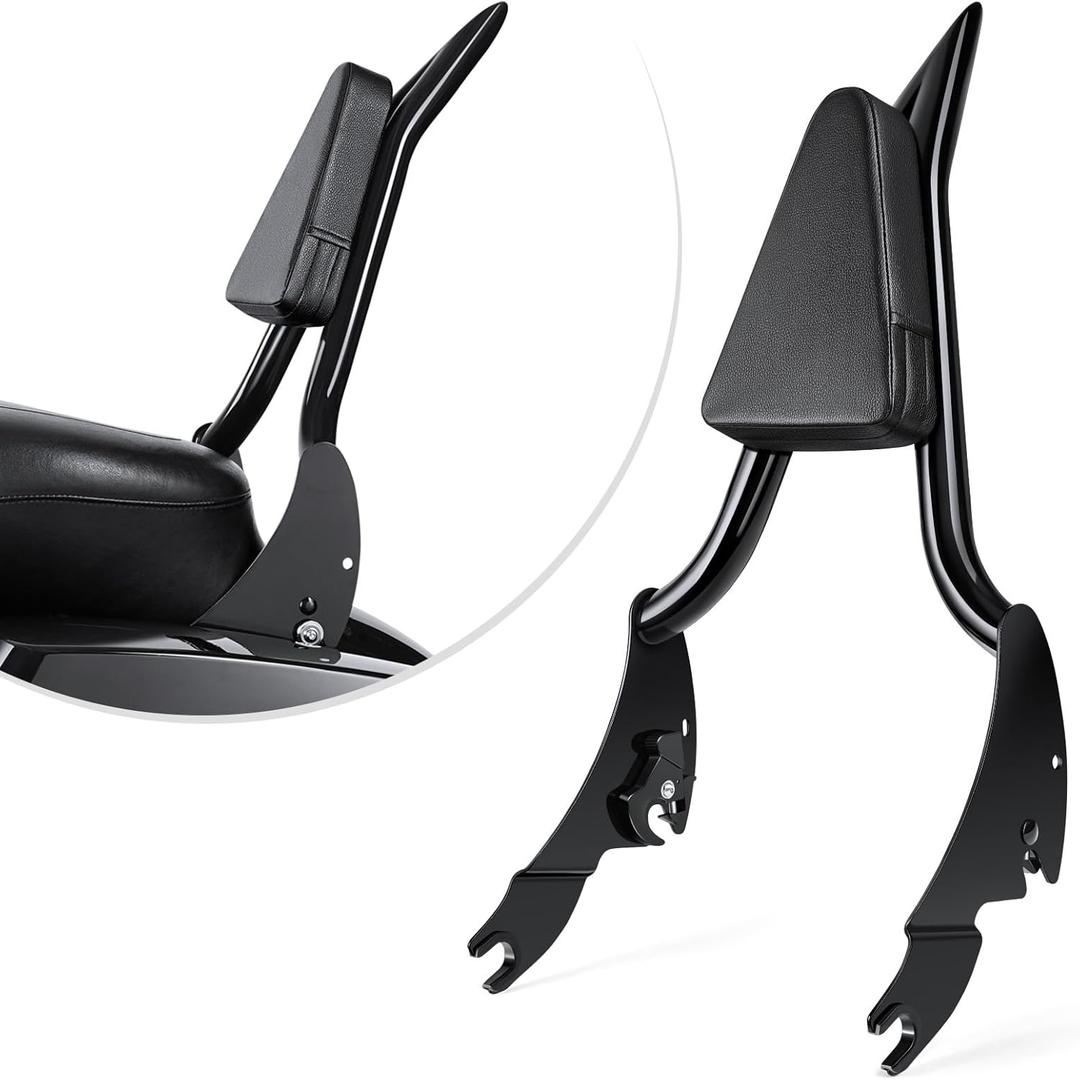 Amazicha Backrest Sissy Bar, Integrated Passenger Sissy Bar, Quick Release Detachable Backrest Fit for Harley Davidson Touring Road King Road Glide Street Glide Electra Glide 2009-2024, Black (26inch)