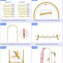 HEMMOTOP Metal Arch Backdrop Stand Set of 2 (7.2ft + 6ft), Wedding Arch Frame, Stable Background Stand with Square Base Ground Nails, for Birthday Party Baby Shower Garland Decoration, Gold