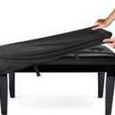 Explore Land Waterproof Piano Bench Cover - 62% Polyester + 8% Spandex + 30% PU Leather Dust Slipcover for Piano Stool, Seat Cushion Protector(30.5" L x 14.5" W)