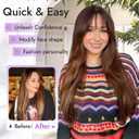 Eawwii Long Brown Highlight Wig with Bangs for Women,4x4 Realistic Scalp,Free Parting,Layered Hairstyle Synthetic Heat Resistant for Daily Party Use 26 inch