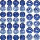 40 Pcs 20 mm Rhinestone Beads Bulk Crystal Round Disco Ball Chunky Bubblegum Beads for Pens Bracelets Charms Craft European Style Jewelry Making Supplies Christmas(Dark Blue)
