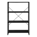 Wide Industrial 4-Tier Bookshelf Loft Style, Black