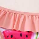 MODNTOGA Baby Girl Swimwear 2Pcs Long Sleeve Flower Swim Bathing Suit Set Toddler Kid Watermelon Graphic Swimsuit Beach Wear (6-12 Months, Light Pink Watermelon)