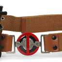 Adult Men Wade Costume Belt with Pouches Bag Brown Leather Adjustable Waist Belts Halloween Cosplay Props (Large)