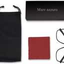 MARE AZZURO Reading Glasses Men Square Reader 0 1.0 1.25 1.5 1.75 2.0 2.25 2.5 2.75 3.0 3.5 4.0 5.0 6.0 (Black 200)