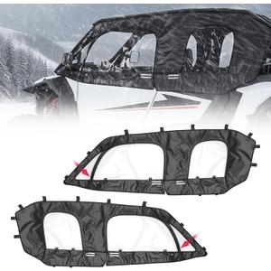 KEMIMOTO Cab Enclosure Soft Upper Doors Compatible with 2024 2025 2026 Polaris RZR XP 4 1000 - Water-resistant, Fit with Side Mirrors, Upgrade Zippers UTV Upper Window Side Windshield Accessories