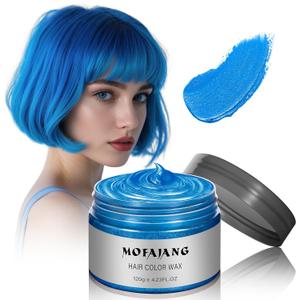 Blue Hair Spray Hair Color Wax 4.23 Ounces, Natural Disposable Hair Wax Color Spray, Kids Women Temporary Hair Color Dye Wax Clays Pomades for Christmas Parties, Role Playing, Cosplay, Halloween(Blue)
