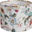 Drum Lamp shades Linen Medium Lamp shade 1 Pack, 13"Top x 13"Bottom x 10"High(Spider) Printed Floral Lampshade for Table Lamps Floor Lamps, Farmhouse Lampshades Replacement, Assembly Required
