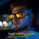 Bio-th Night Driving Glasses Fit Over Glasses for Men Women,Anti Glare Night Vision Glasses for Driving,Cycling,Golf