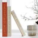 Set of 3 Linen Decorative Books for Home Decor,Modern Faux Decorative Book Stack for Decoration,Fashion Design Fake Books for Coffee Table/Bookshlef/Mantel Decor (Camel)