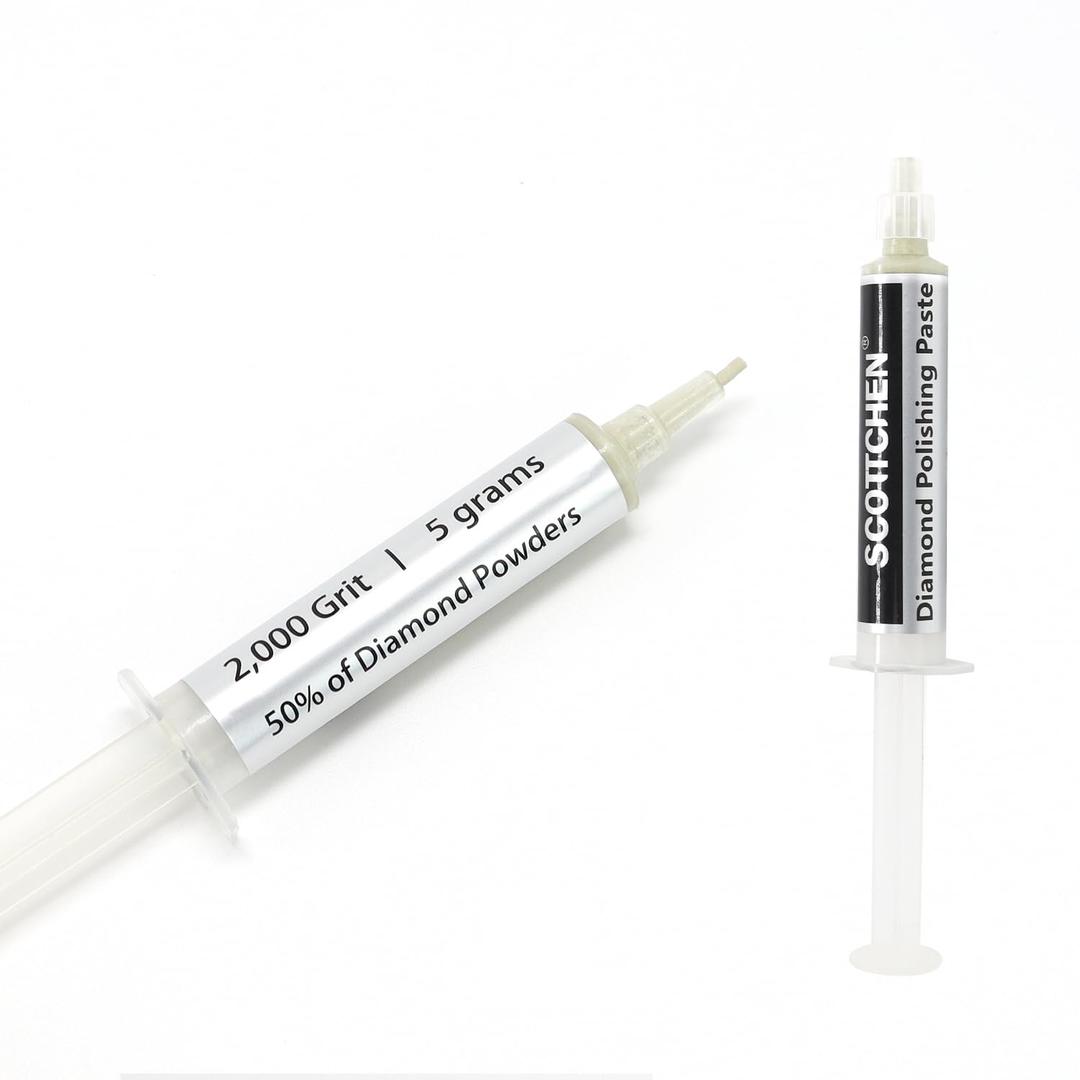 2 x SCOTTCHEN Diamond Polishing Paste,2,000 Grit 4-8 Microns Lapping Compound with 50% Concentration of Diamond Powders for Jewelry, Metal, Ring, Glass, Coin,etc.-5 Gram