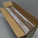 AOBOPLE 4 Pack Vinyl Record Storage Box,7"/45 RPM Cardboard Vinyl Record Box with Lid and Handle,Holds up to 75 7" Records Each,Moving Box for Records Ideal for DJs, Show Vendors, Record Collectors