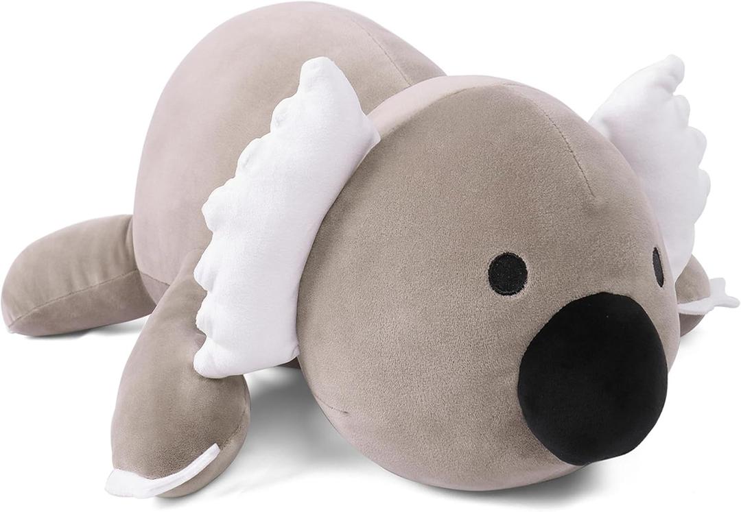 4.2lbs Weighted Koala Stuffed Animals, 24" Cuddle Koala Stuffed Animal Pillow, Big Weighted Stuffed Animals for Anxiety Gifts for Kids & Adults (Black)