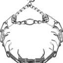 o Pull ollar Adjustable Dog Collar for Small Medium Large Dogs (M/L(17-21" Neck, 3.5mm), Silver)