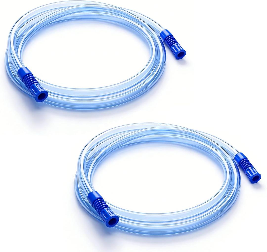 Extended Suction Connection Tube, 6.5 Feet Hose Tubing Replacement Flexible & Durable, Compatible with 9mm Standard Connector Devices 2 Pcs