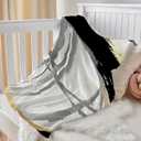 SPBL&L Black White and Gold Throw Blanket, Minimalist Modern Ink Line Throw Blanket for Bed Couch Bedroom Living Room, Modern Room Home Decor