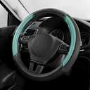 Skechers Air-Cooled Steering Wheel Cover,Air Cool Mesh Leather Car Steering Wheel Cover Universal Fit 14" 1/2-15" Car Wheel Protector for Men Women Fit Suvs,Vans,Sedans,Car,Trucks,Mint