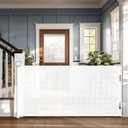 Cumbor Retractable Baby Gates, 33" Tall, Extends to 76", Extra Wide Mesh Dog & Child Gates for The House, Long Pet Safety Fence for Stairs, Doorways, Hallways, Porch, Indoor/Outdoor (White) (76" Wide)