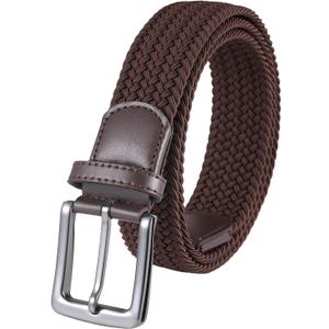 Mens Golf Belt, Casual Belts for Men Jeans Adjustable Braided Web Belt (Brown)