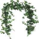 RECUTMS 3 Strands Artificial Ivy Vines 6.4Ft Green Ivy Garland Faux Hanging Plants Greenery Decoration Artificial Vines for Home Decor Indoor Home Wall Wedding Room Decor(Green)