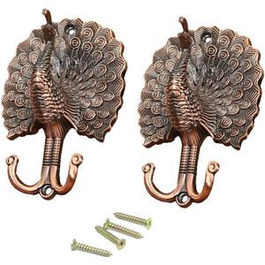 Ailejia 1Pair Peacock Curtain Holdbacks Zinc Alloy Wall Hook Hanging Ball Straps Wall Mounted Curtain (Purple)